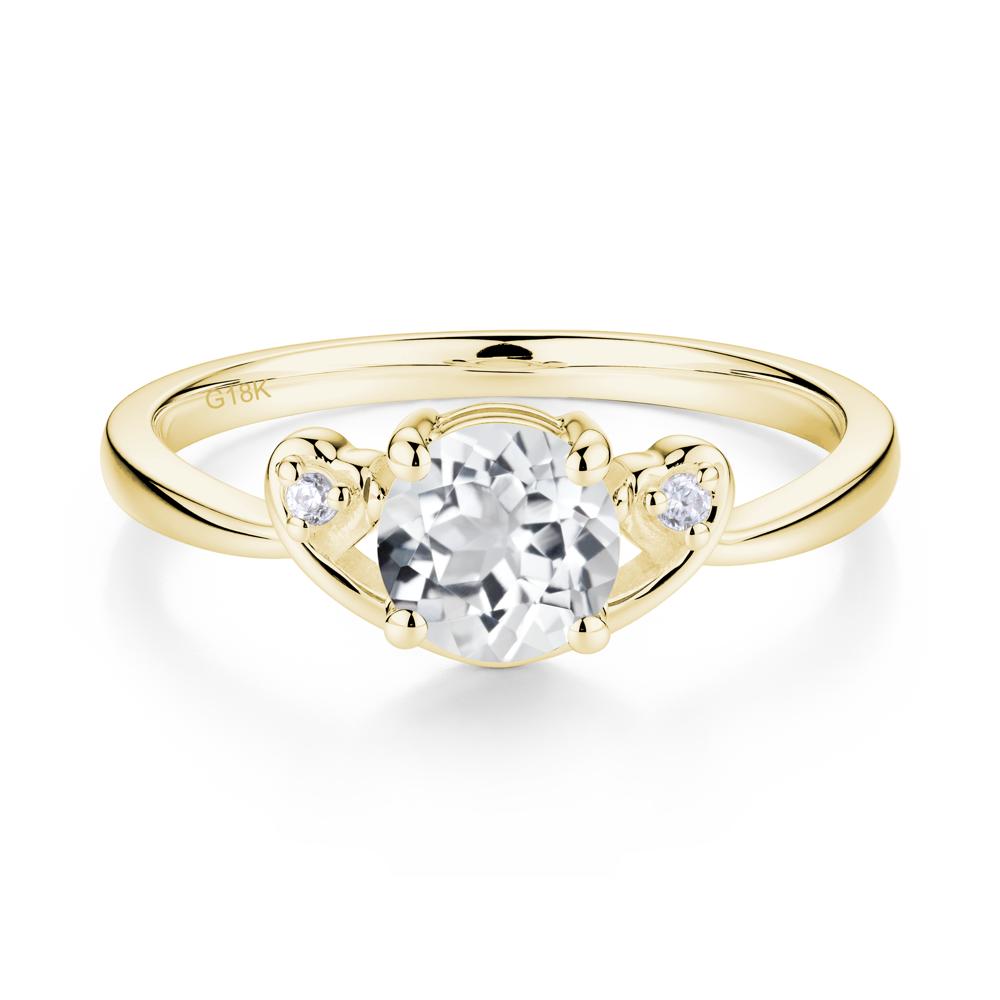 Twist Band White Topaz Promise Ring - LUO Jewelry #metal_18k yellow gold
