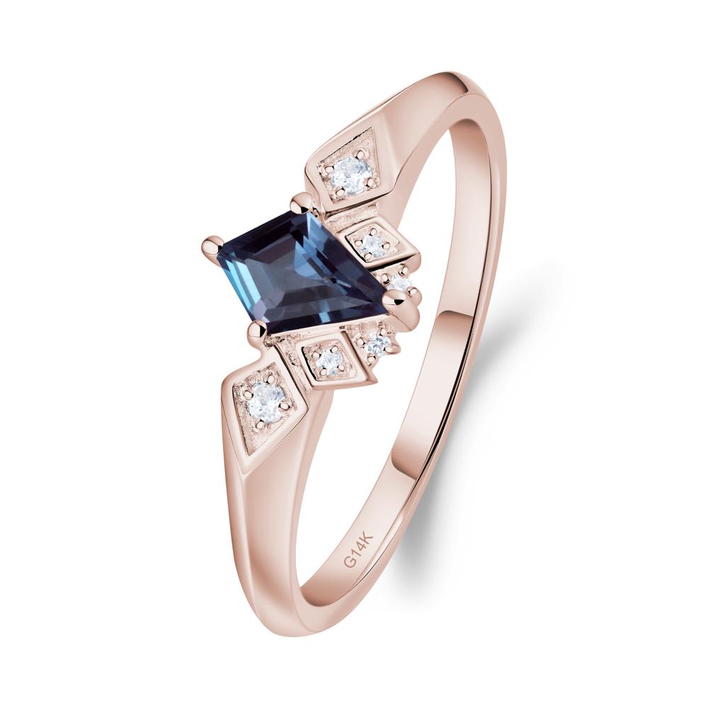 Kite-Cut Alexandrite Statement Ring - LUO Jewelry #metal_14k rose gold