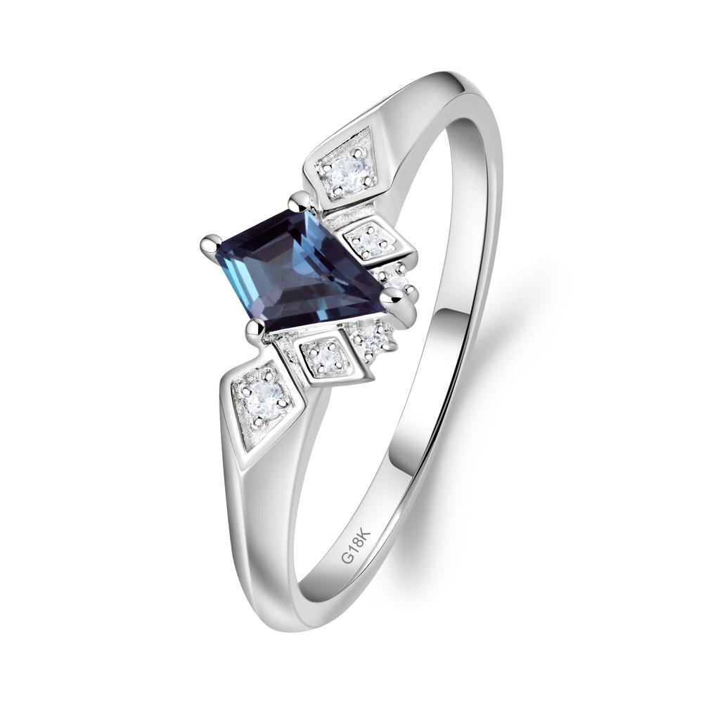 Kite-Cut Alexandrite Statement Ring - LUO Jewelry #metal_18k white gold