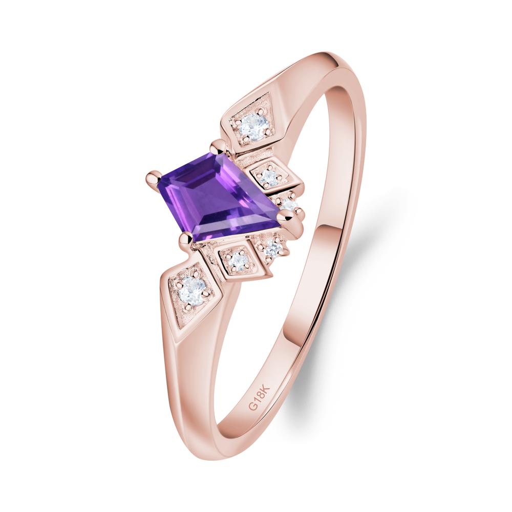 Kite-Cut Amethyst Statement Ring - LUO Jewelry #metal_18k rose gold