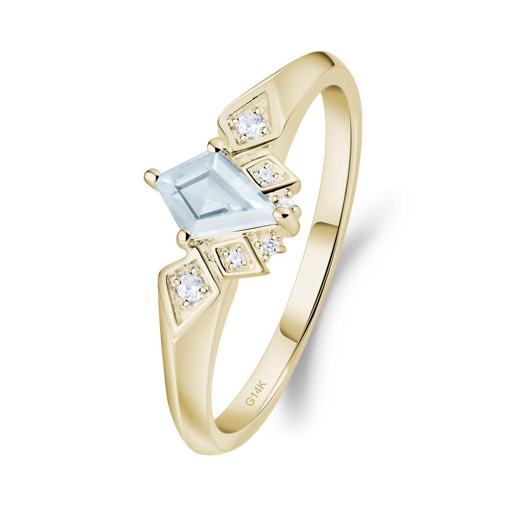 Kite-Cut Aquamarine Statement Ring - LUO Jewelry #metal_14k yellow gold