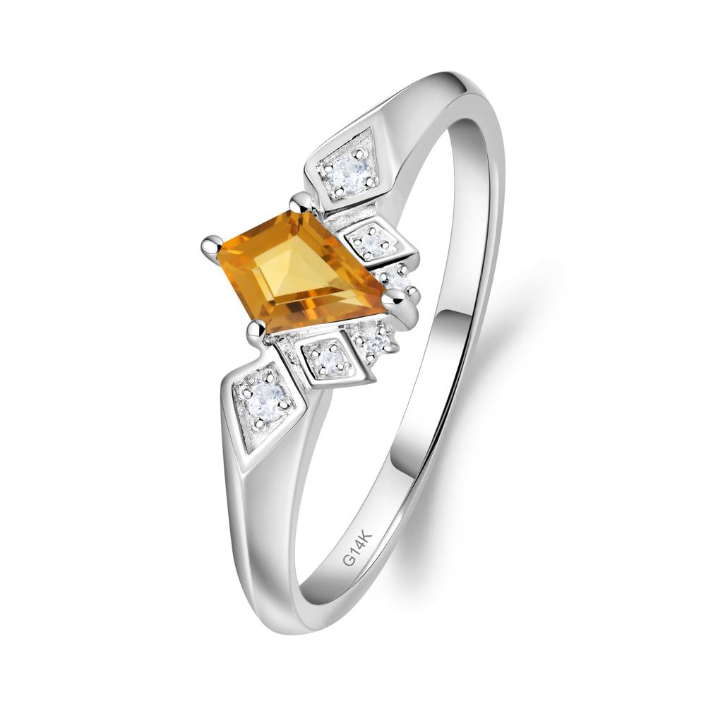 Kite-Cut Citrine Statement Ring - LUO Jewelry #metal_14k white gold