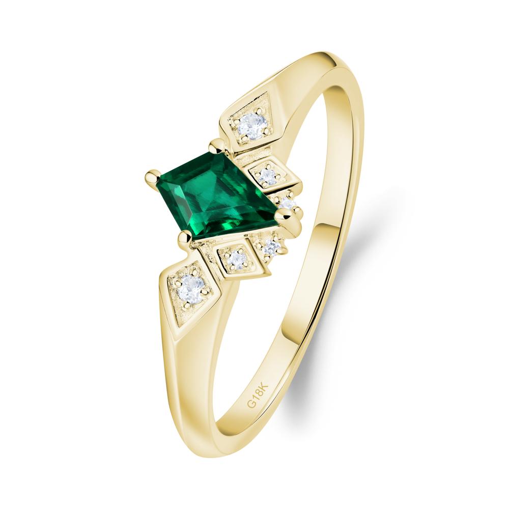 Kite-Cut Emerald Statement Ring - LUO Jewelry #metal_18k yellow gold