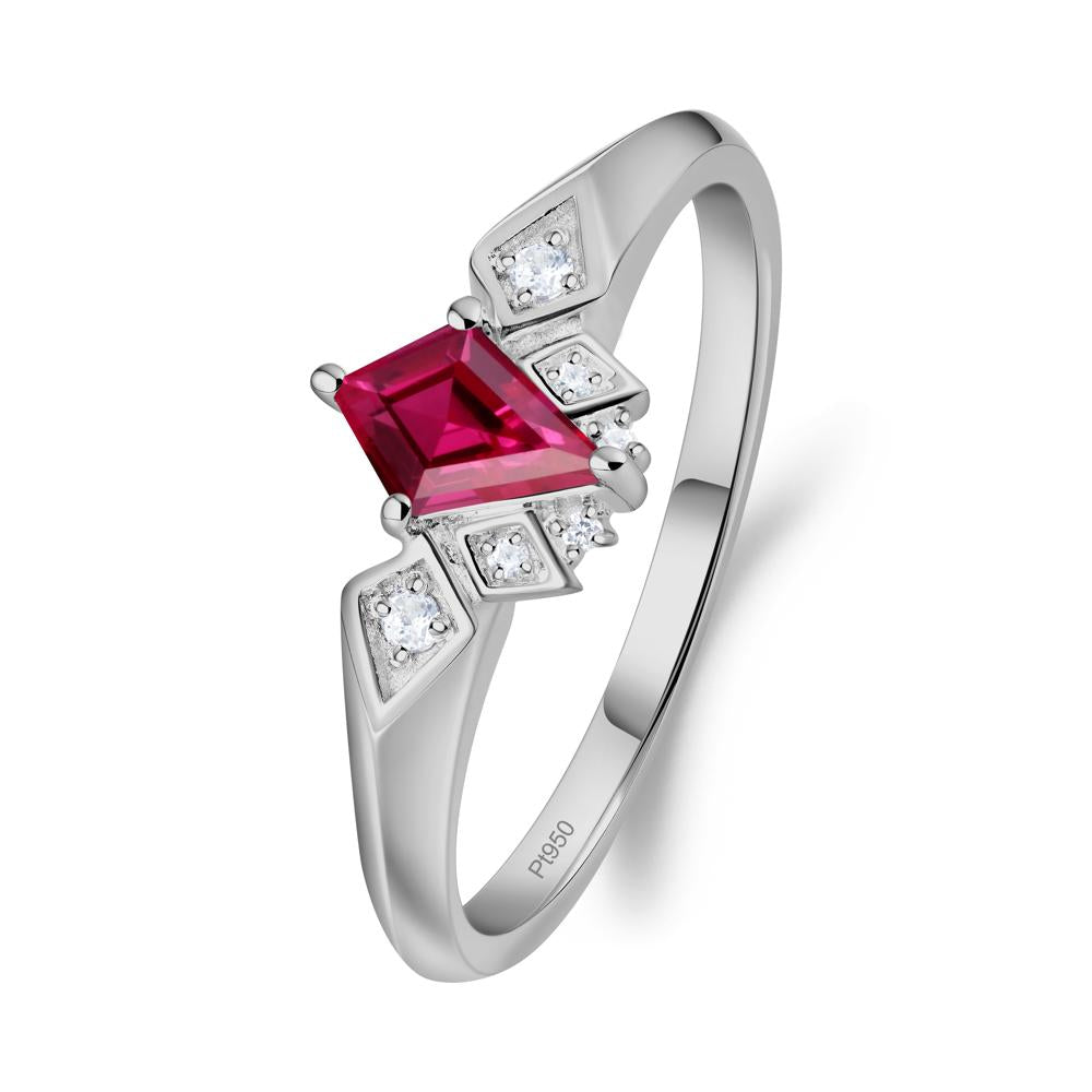 Kite-Cut Ruby Statement Ring - LUO Jewelry #metal_platinum