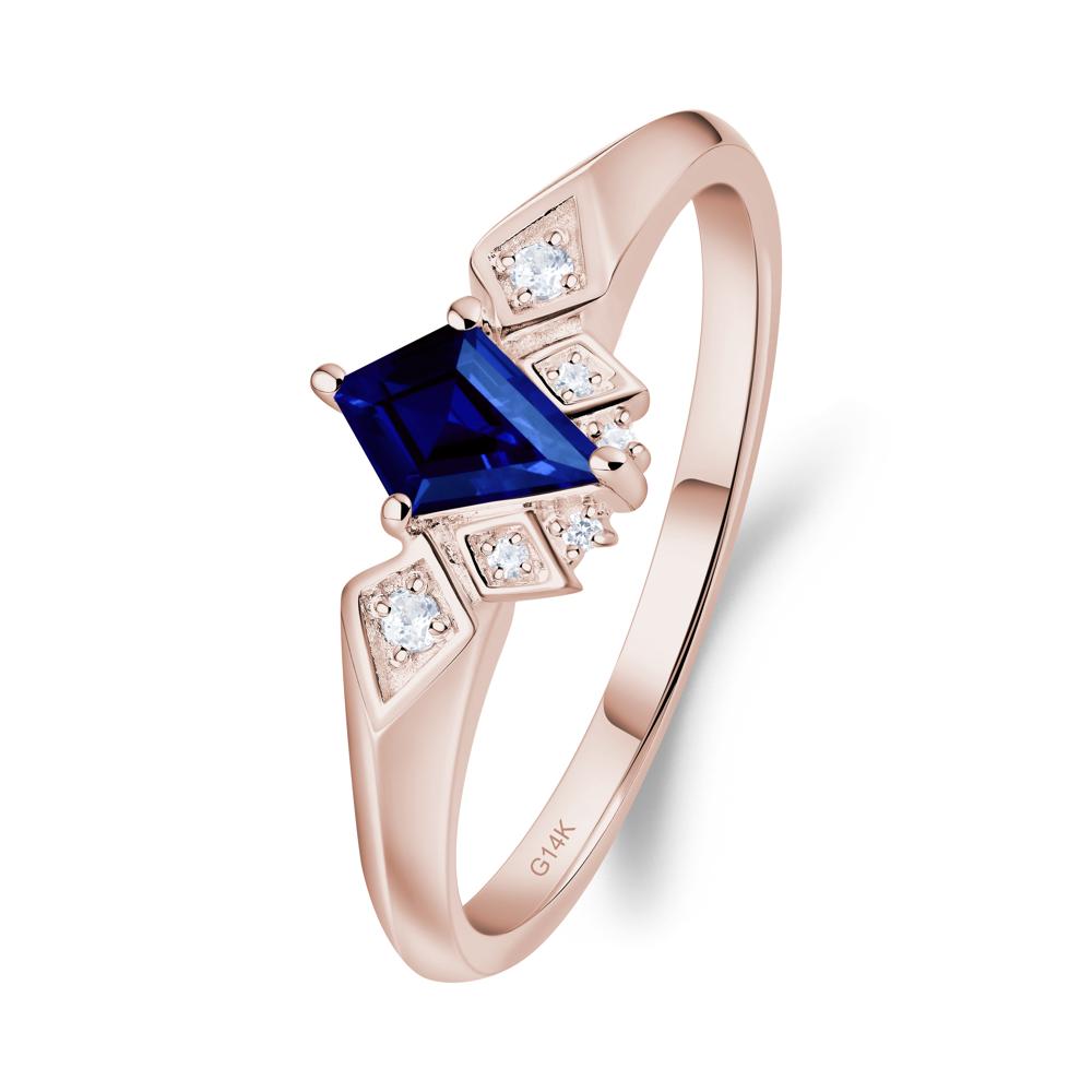 Kite-Cut Sapphire Statement Ring - LUO Jewelry #metal_14k rose gold