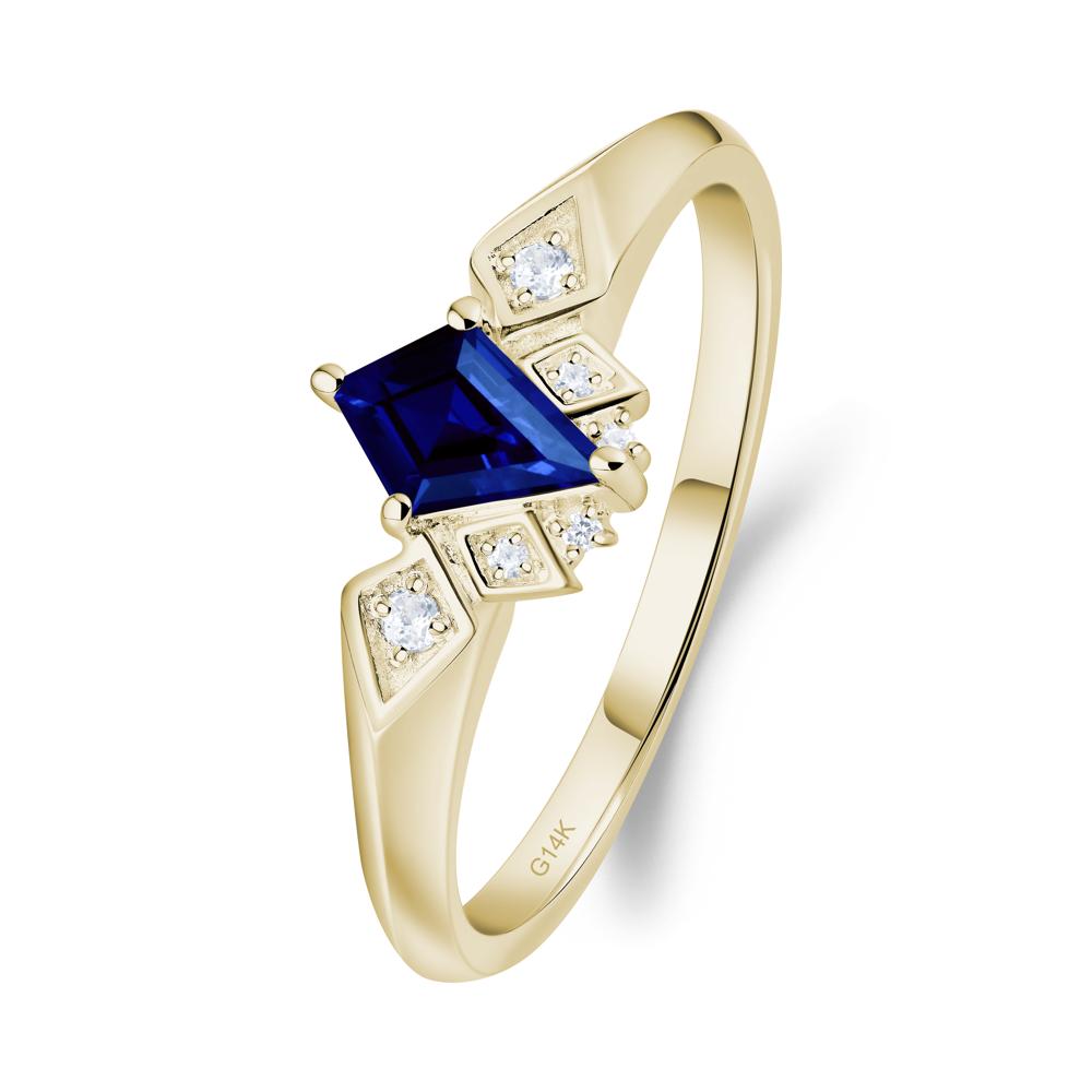 Kite-Cut Sapphire Statement Ring - LUO Jewelry #metal_14k yellow gold