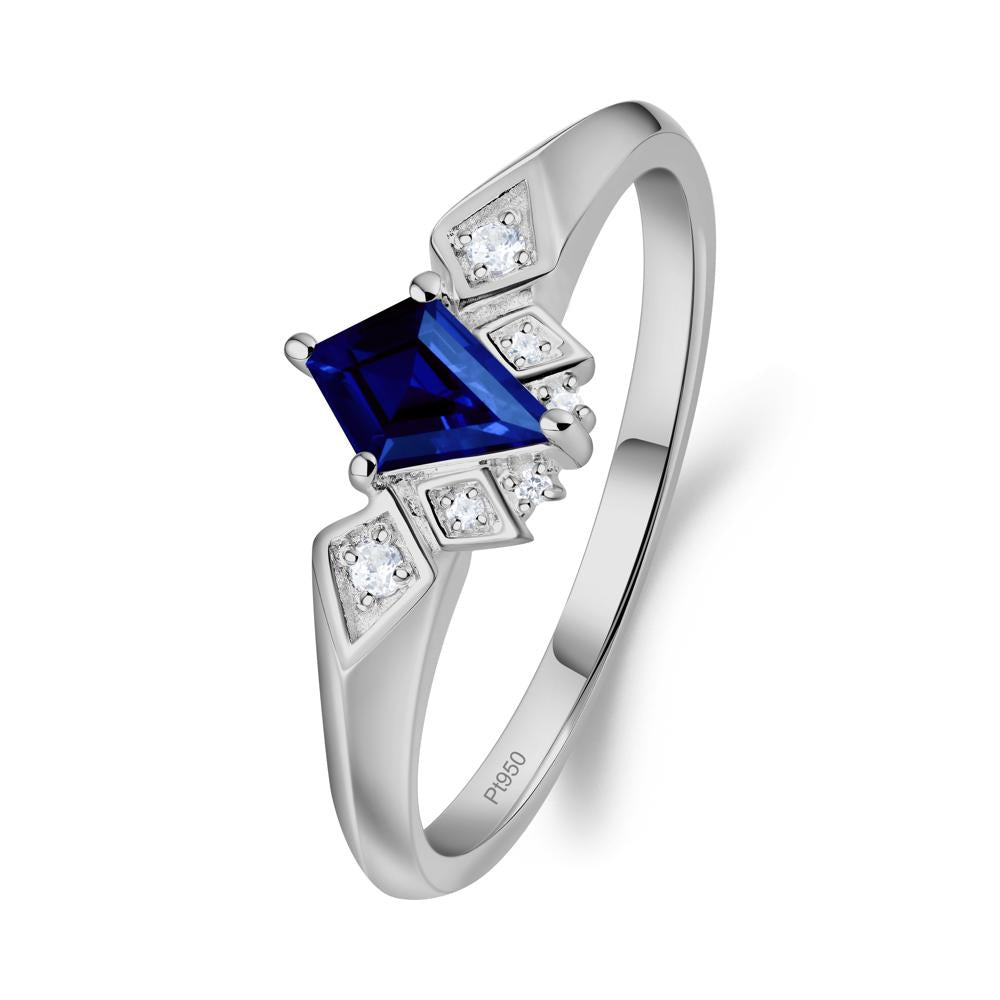 Kite-Cut Sapphire Statement Ring - LUO Jewelry #metal_platinum
