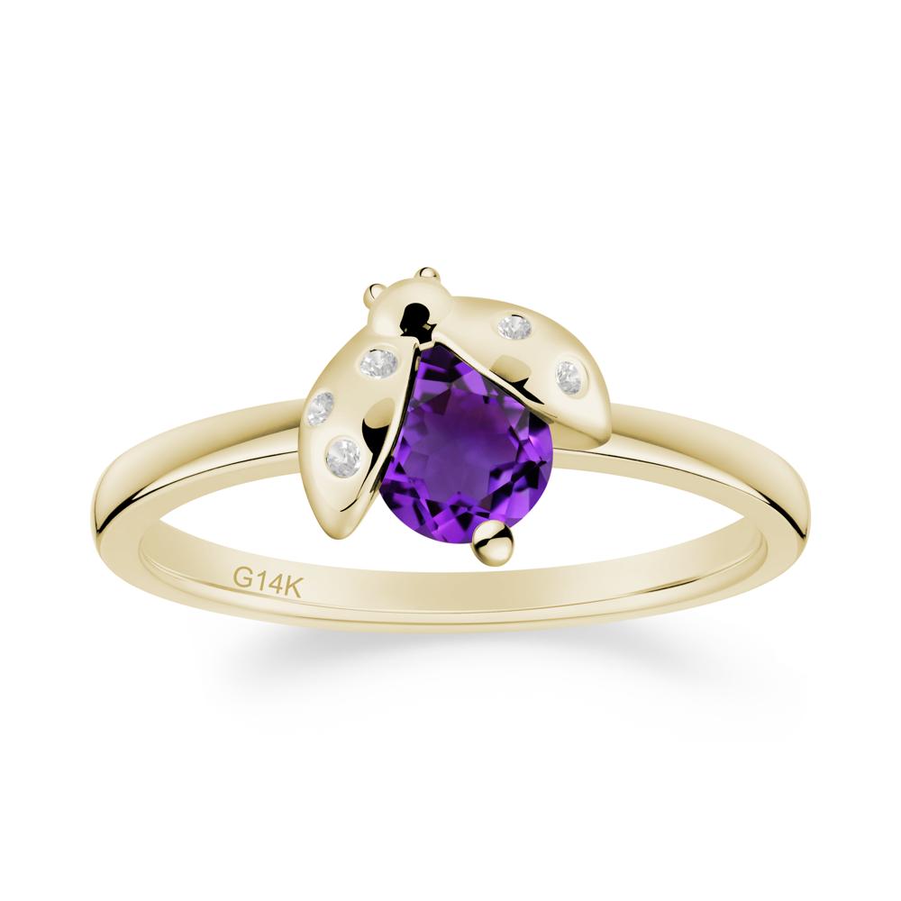 Ladybug Amethyst Ring - LUO Jewelry #metal_14k yellow gold