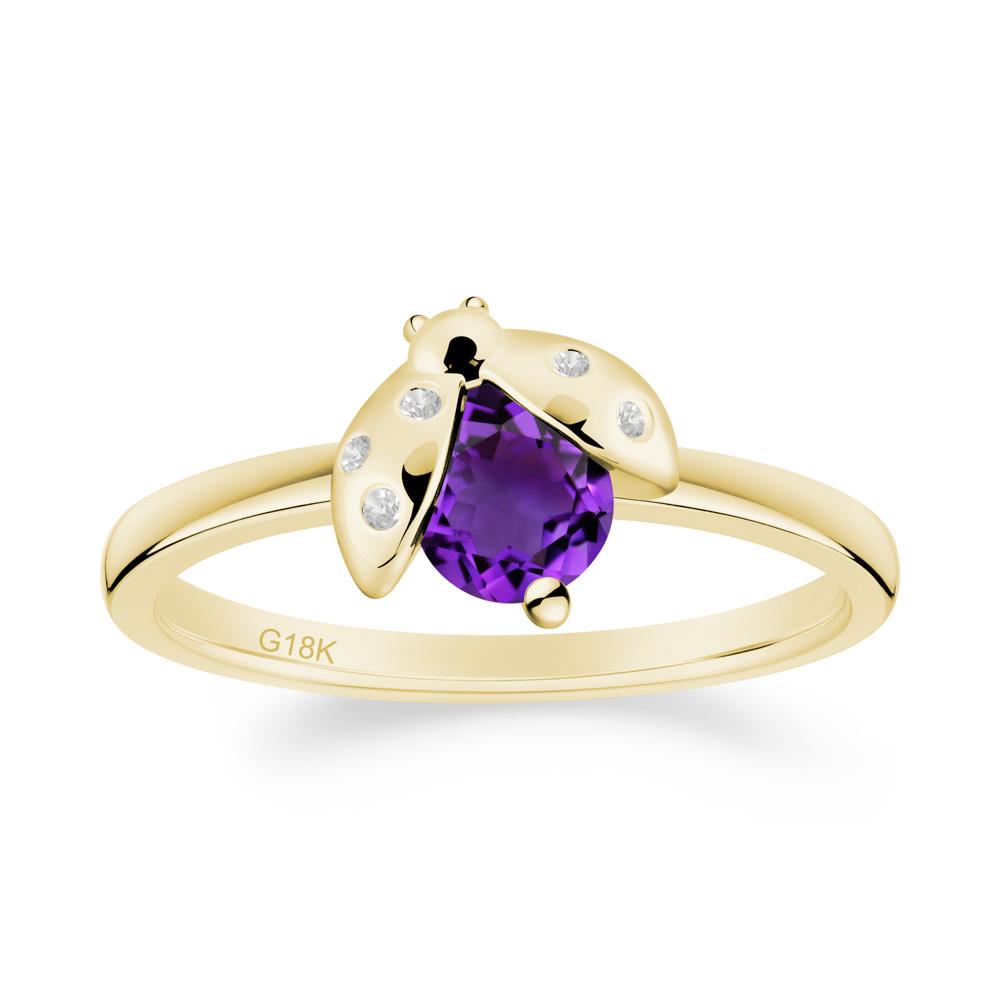 Ladybug Amethyst Ring - LUO Jewelry #metal_18k yellow gold
