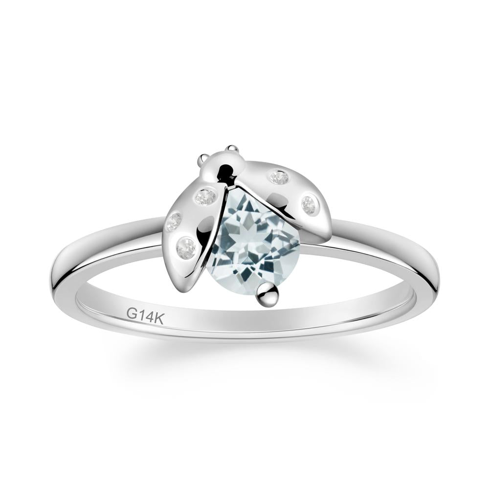 Ladybug Aquamarine Ring - LUO Jewelry #metal_14k white gold