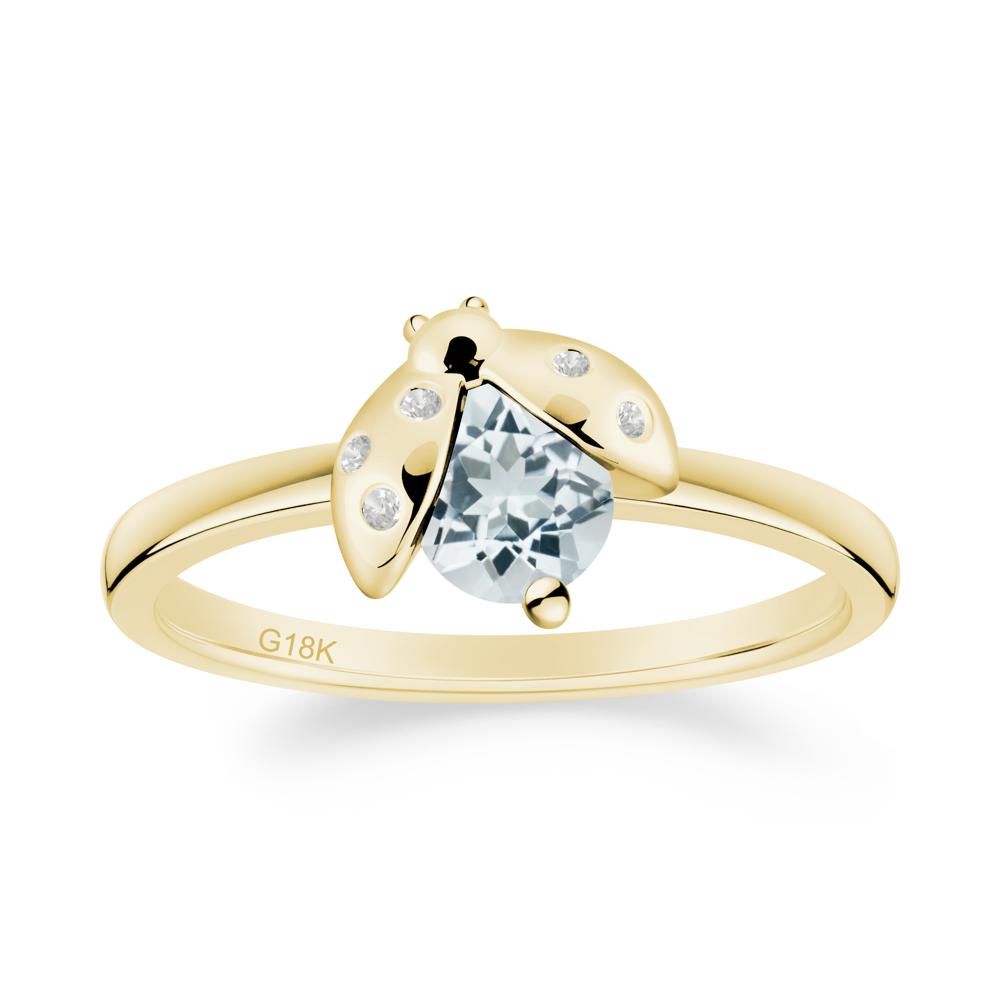 Ladybug Aquamarine Ring - LUO Jewelry #metal_18k yellow gold