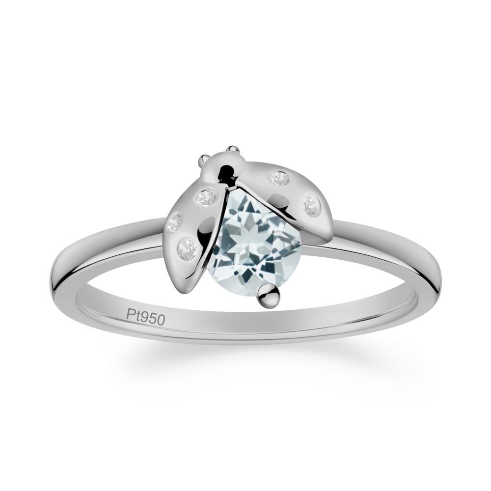 Ladybug Aquamarine Ring - LUO Jewelry #metal_platinum