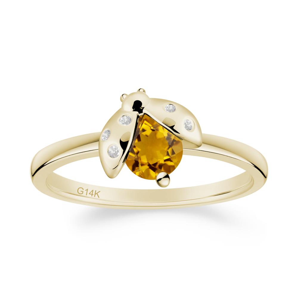 Citrine Ladybug Ring - LUO Jewelry #metal_14k yellow gold
