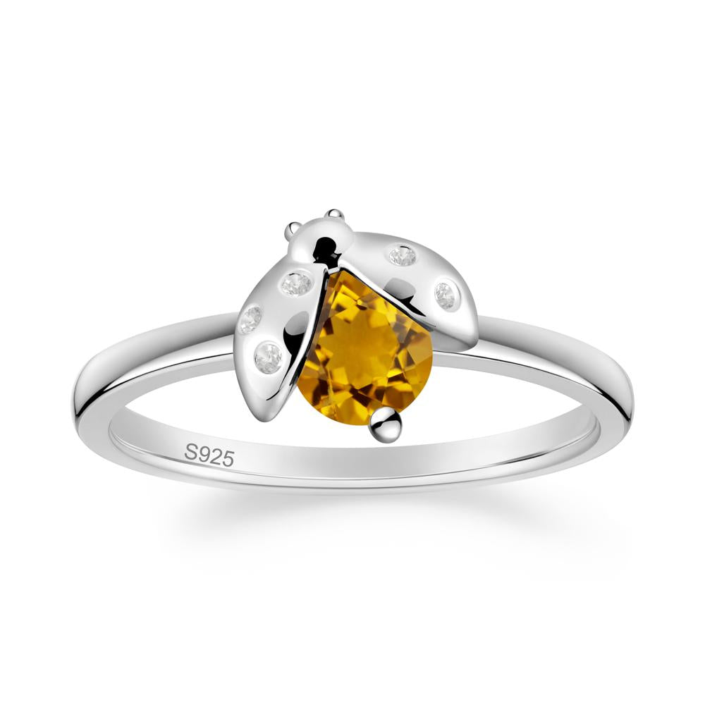 Citrine Ladybug Ring - LUO Jewelry #metal_sterling silver