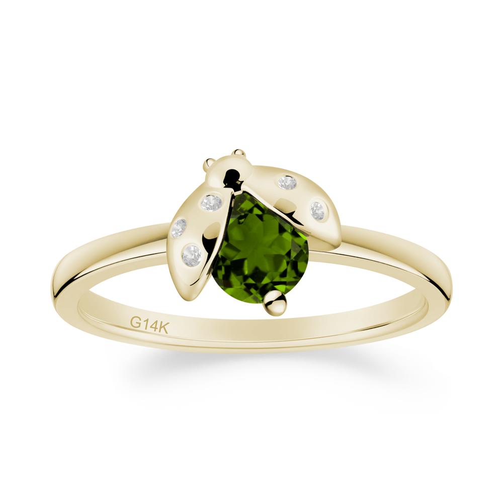 Diopside Ladybug Ring - LUO Jewelry #metal_14k yellow gold