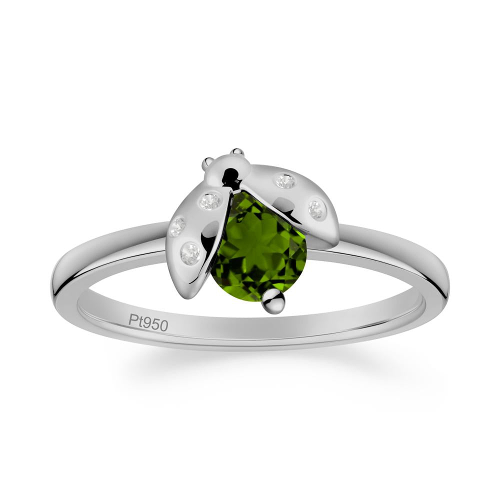 Diopside Ladybug Ring - LUO Jewelry #metal_platinum