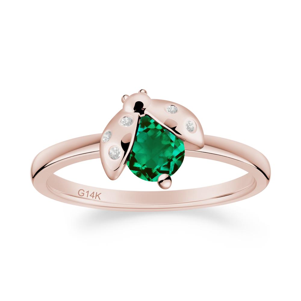 Ladybug Emerald Ring - LUO Jewelry #metal_14k rose gold