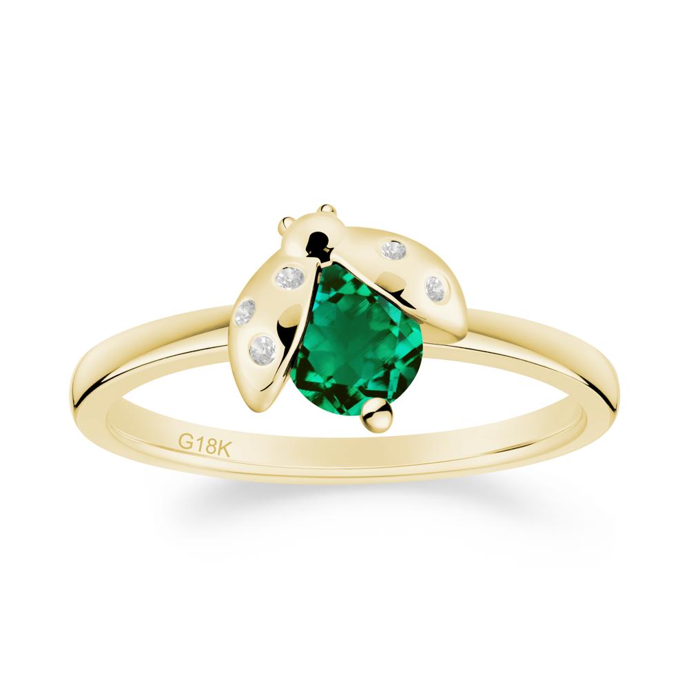 Ladybug Emerald Ring - LUO Jewelry #metal_18k yellow gold