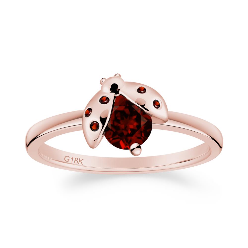 Garnet Ladybug Ring - LUO Jewelry #metal_18k rose gold