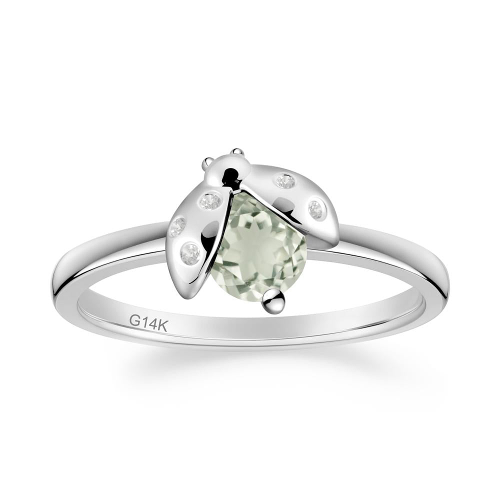 Green Amethyst Ladybug Ring - LUO Jewelry #metal_14k white gold
