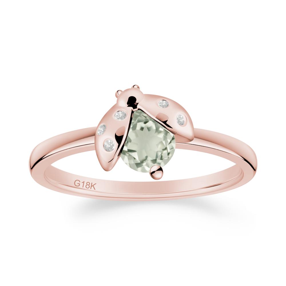 Green Amethyst Ladybug Ring - LUO Jewelry #metal_18k rose gold
