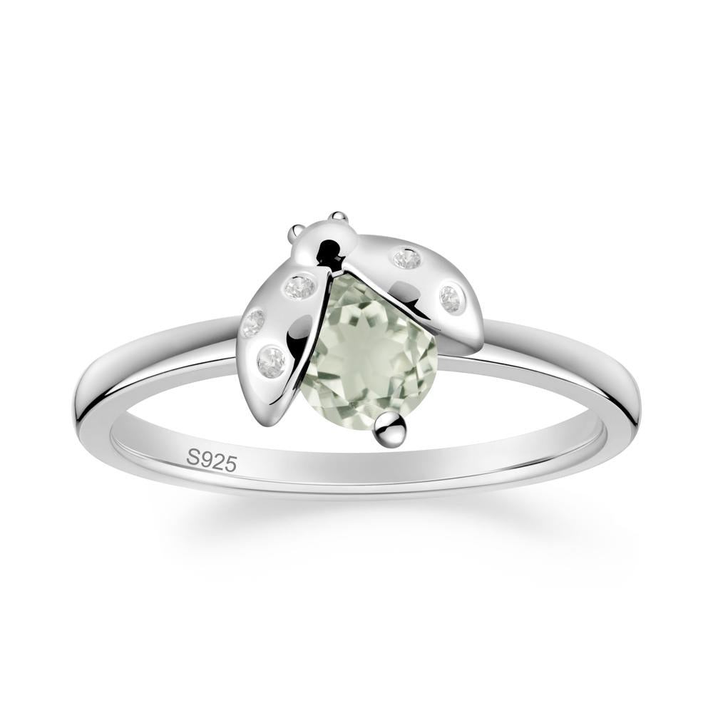 Green Amethyst Ladybug Ring - LUO Jewelry #metal_sterling silver