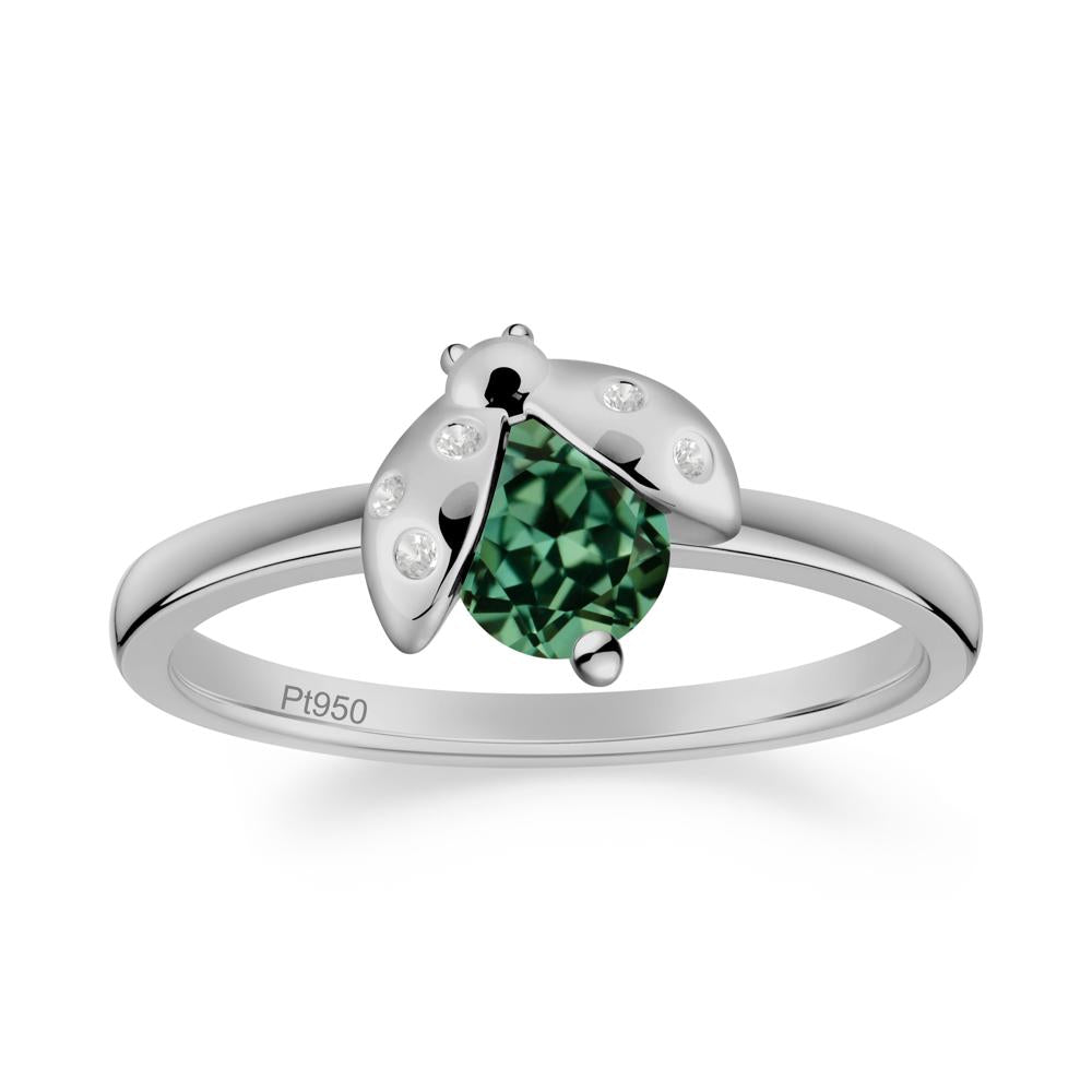 Ladybug Green Sapphire Ring - LUO Jewelry #metal_platinum