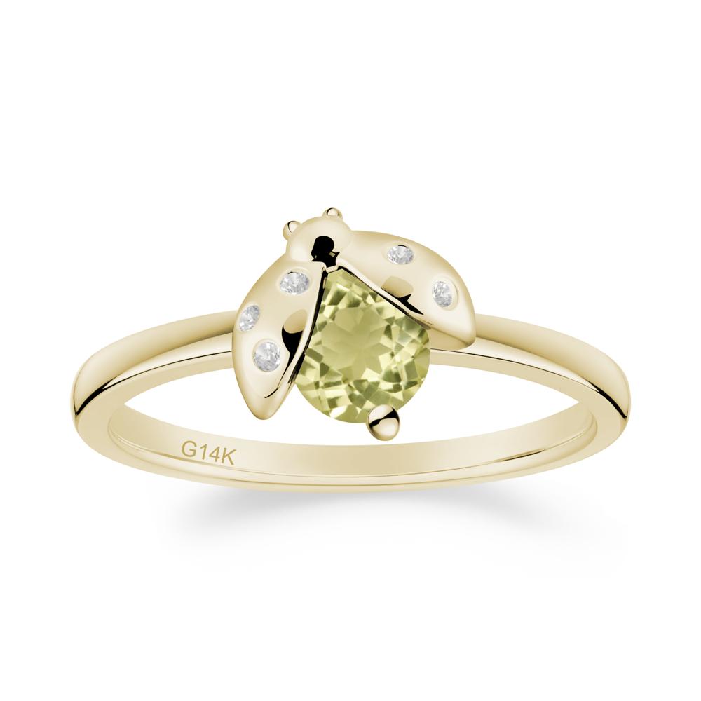 Lemon Quartz Ladybug Ring - LUO Jewelry #metal_14k yellow gold