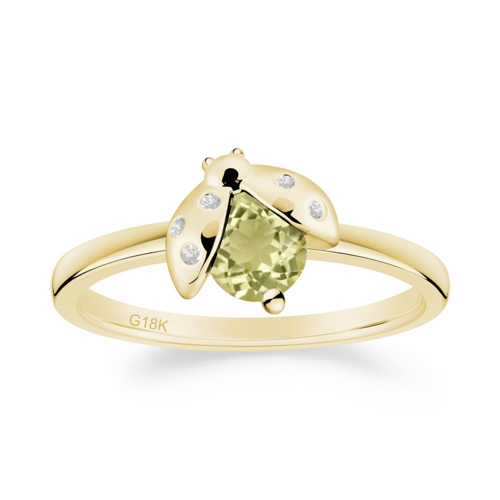 Lemon Quartz Ladybug Ring - LUO Jewelry #metal_18k yellow gold