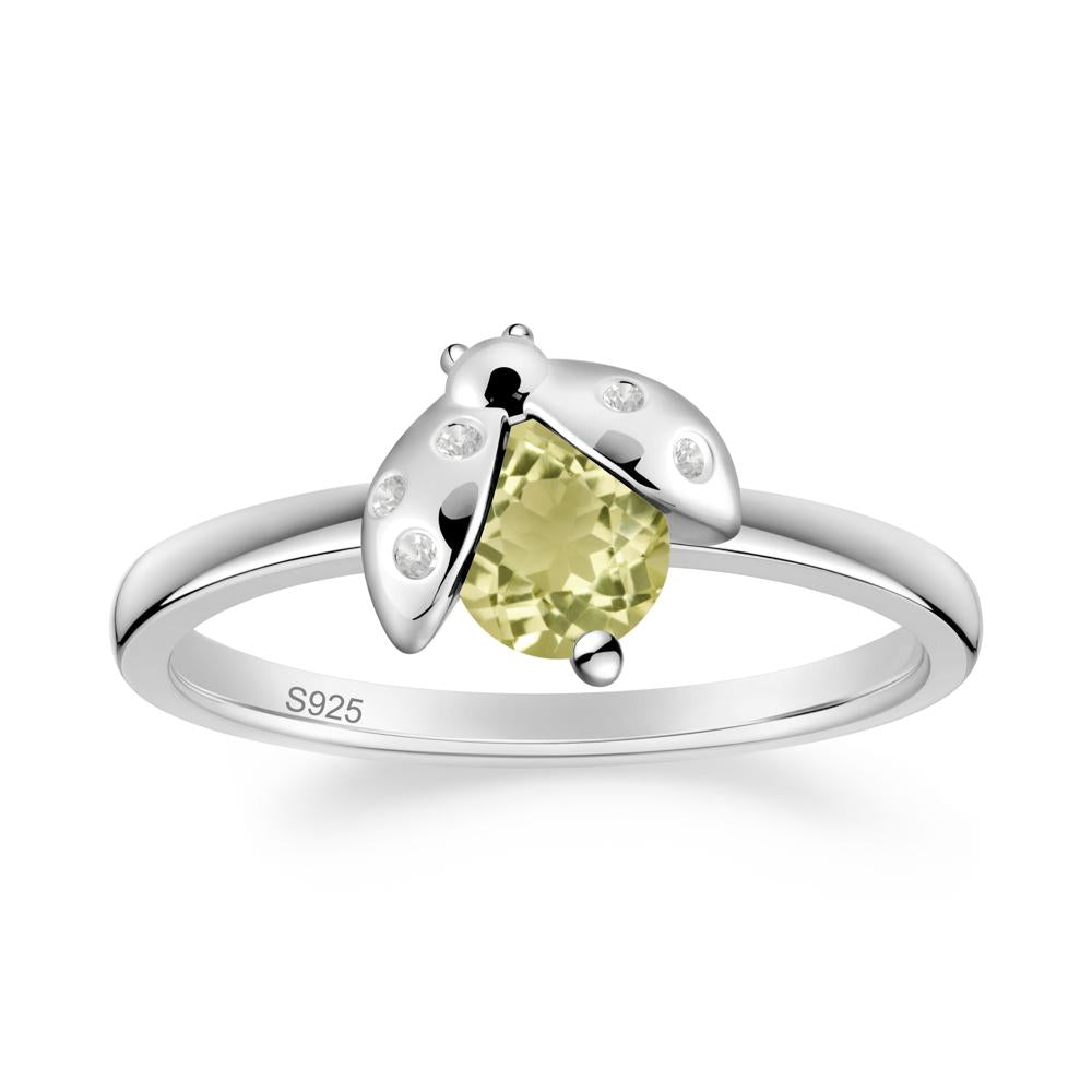 Lemon Quartz Ladybug Ring - LUO Jewelry #metal_sterling silver