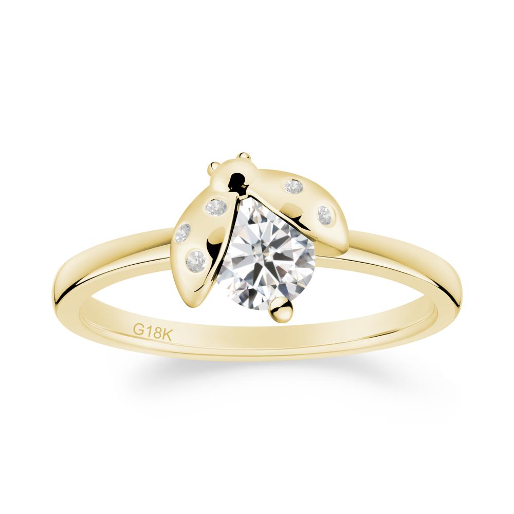 Moissanite Ladybug Ring - LUO Jewelry #metal_18k yellow gold