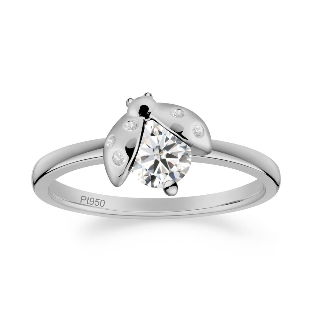 Moissanite Ladybug Ring - LUO Jewelry #metal_platinum