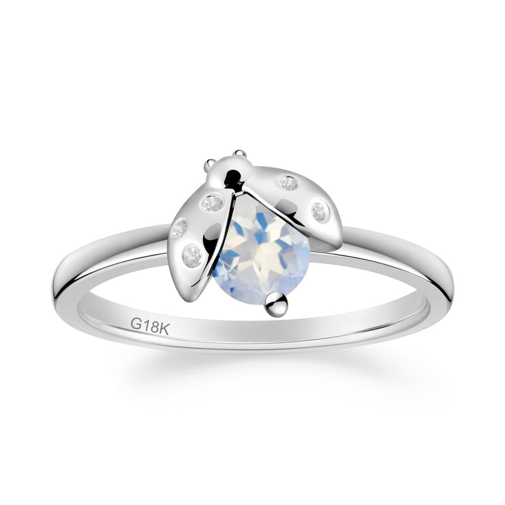 Moonstone Ladybug Ring - LUO Jewelry #metal_18k white gold