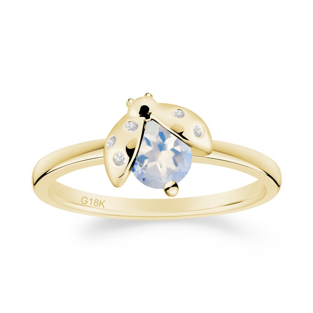 Moonstone Ladybug Ring - LUO Jewelry #metal_18k yellow gold