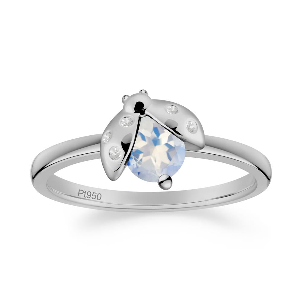 Moonstone Ladybug Ring - LUO Jewelry #metal_platinum