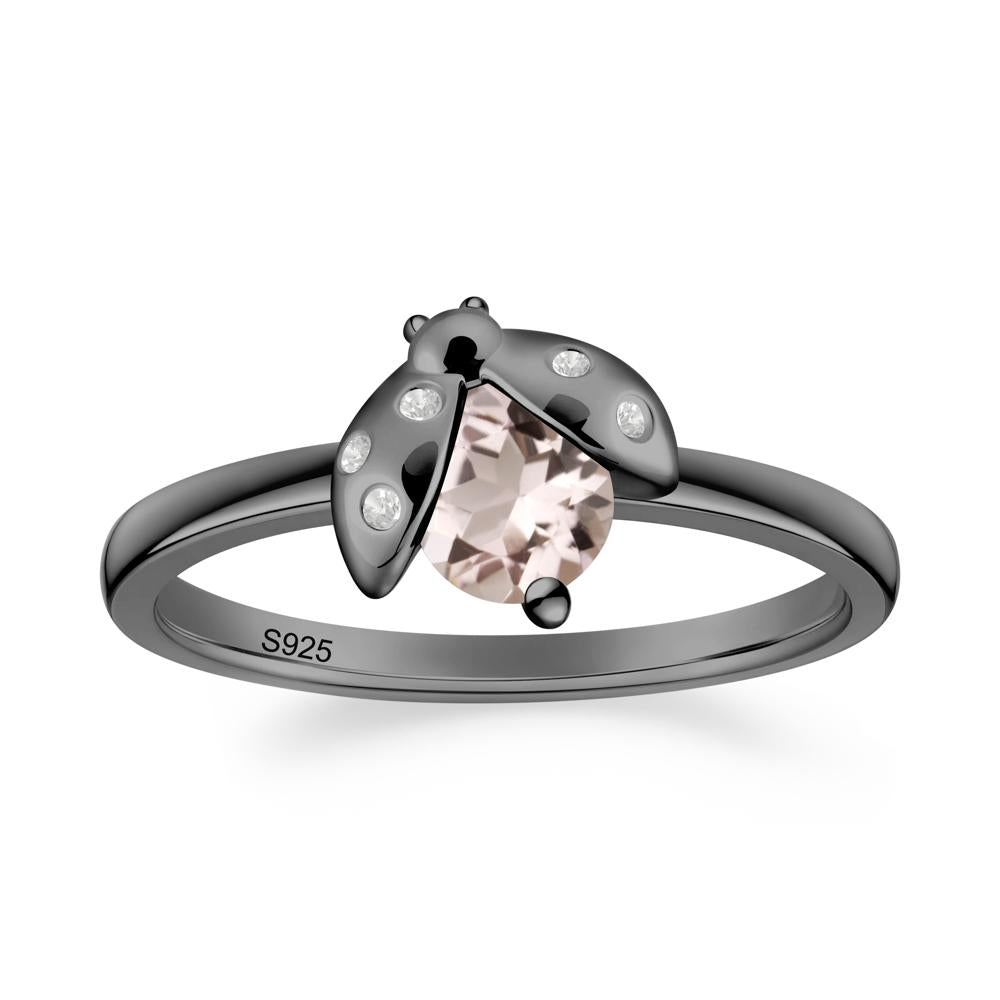 Ladybug Morganite Ring - LUO Jewelry #metal_black finish sterling silver