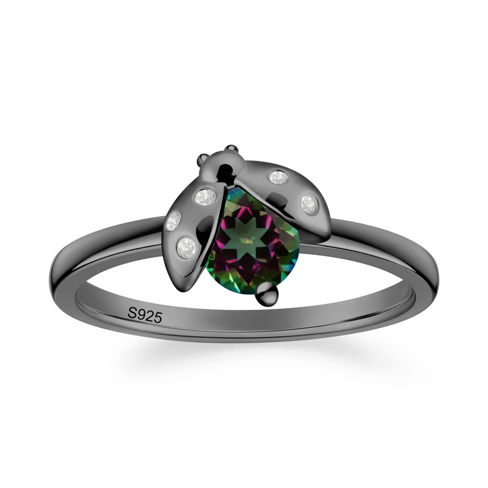 Ladybug Mystic Topaz Ring - LUO Jewelry #metal_black finish sterling silver
