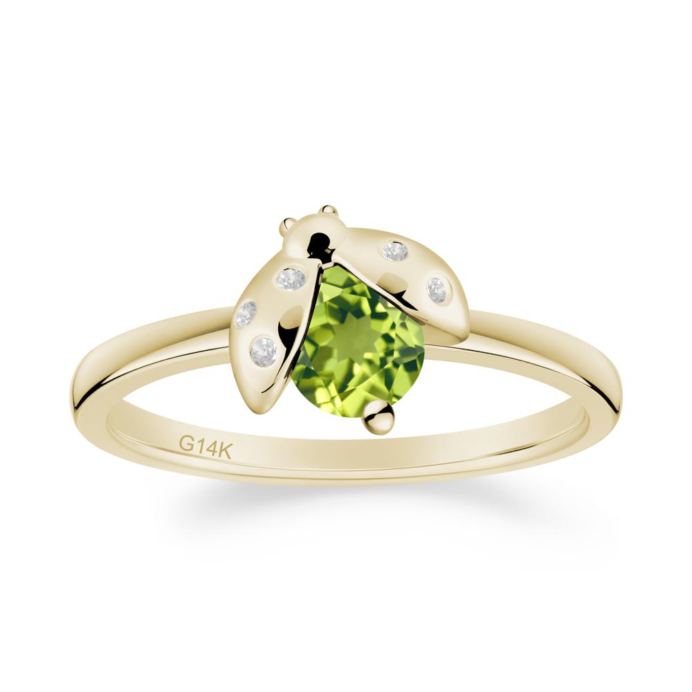 Peridot Ladybug Ring - LUO Jewelry #metal_14k yellow gold