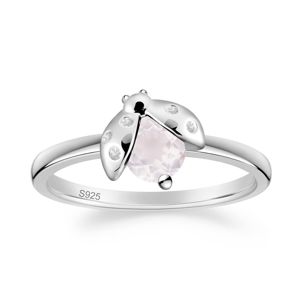 Rose Quartz Ladybug Ring - LUO Jewelry #metal_sterling silver
