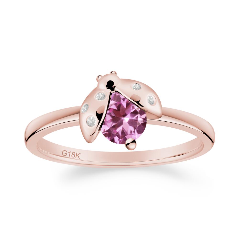 Pink Sapphire Ladybug Ring - LUO Jewelry #metal_18k rose gold