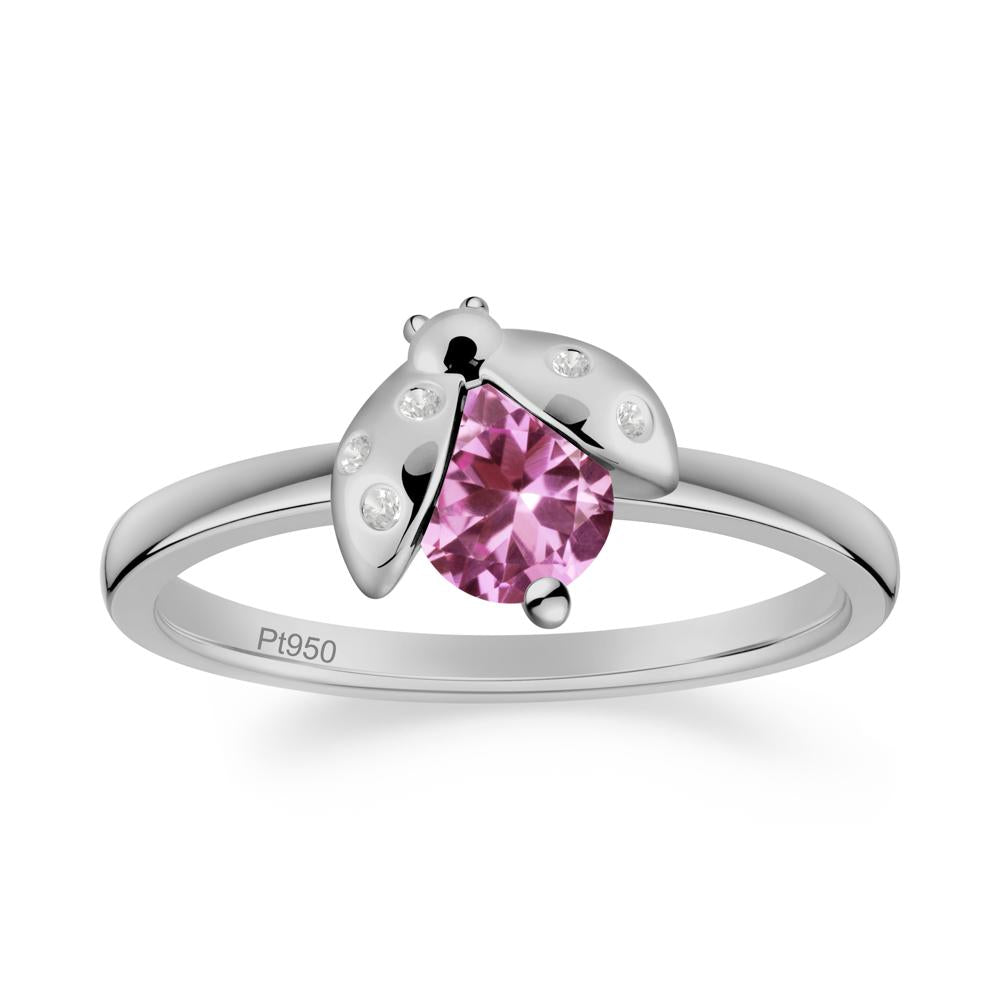 Pink Sapphire Ladybug Ring - LUO Jewelry #metal_platinum
