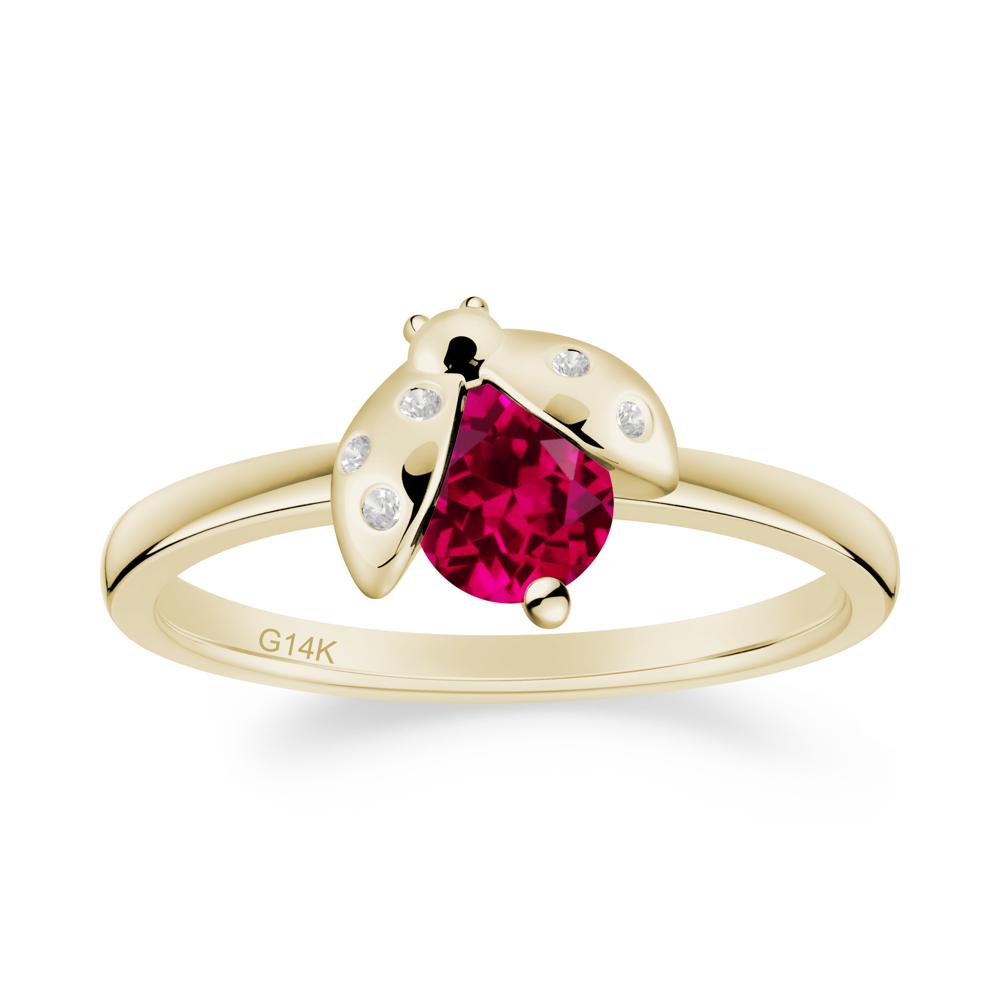 Ladybug Ruby Ring - LUO Jewelry #metal_14k yellow gold