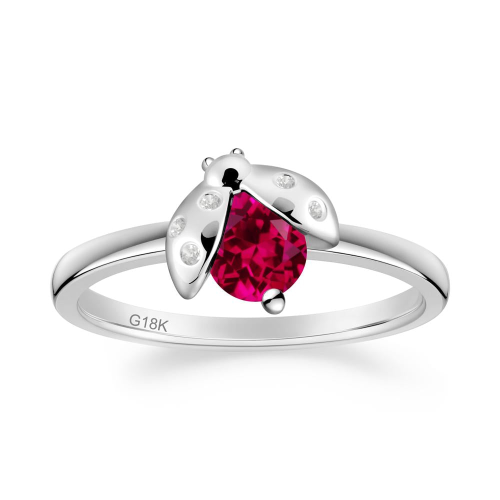 Ladybug Ruby Ring - LUO Jewelry #metal_18k white gold