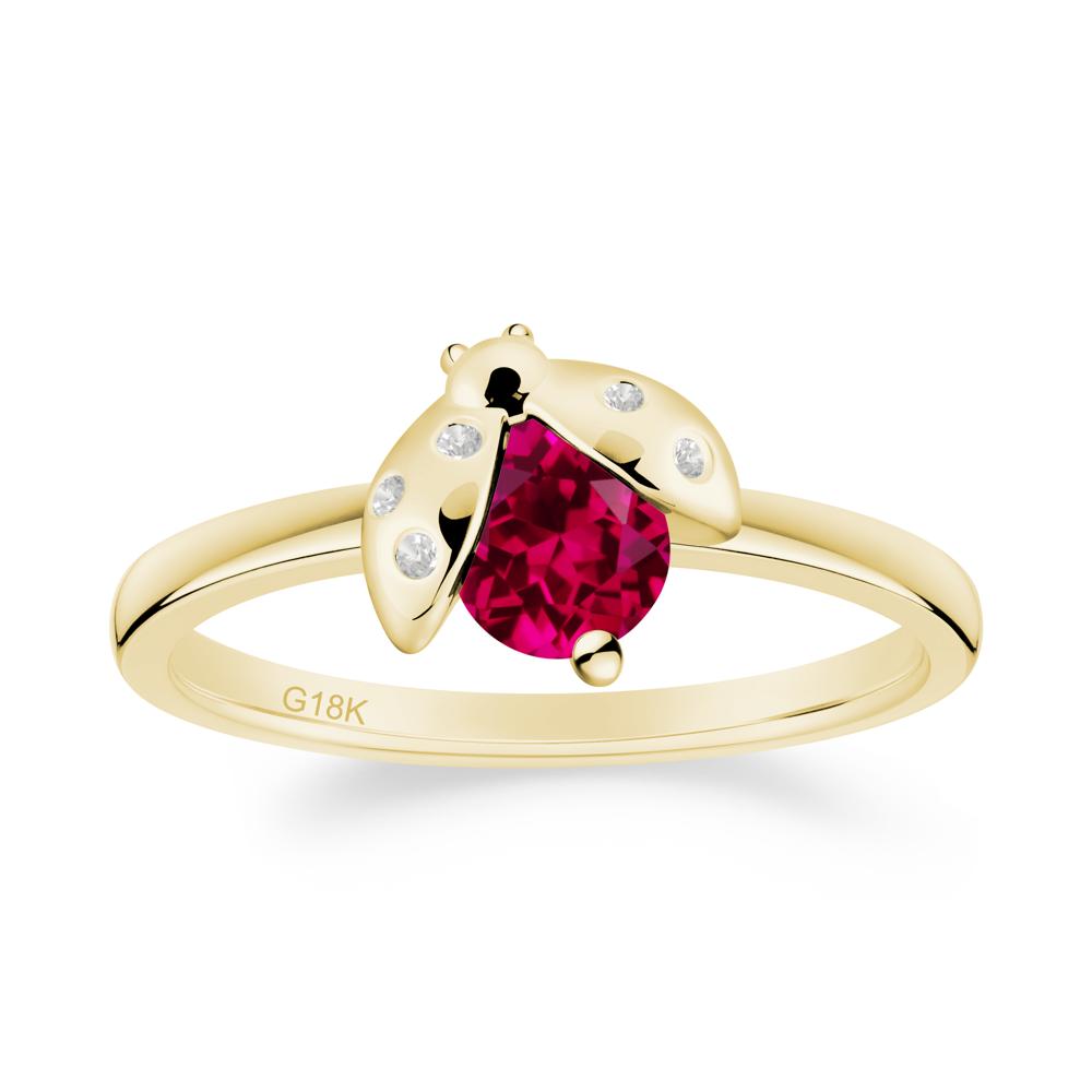 Ladybug Ruby Ring - LUO Jewelry #metal_18k yellow gold