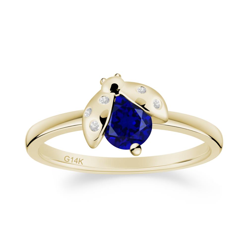 Ladybug Sapphire Ring - LUO Jewelry #metal_14k yellow gold