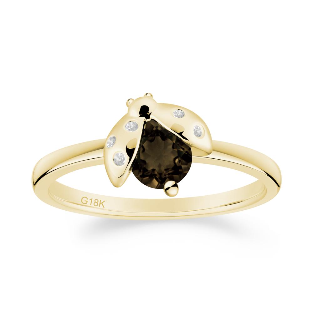 Ladybug Smoky Quartz Ring - LUO Jewelry #metal_18k yellow gold