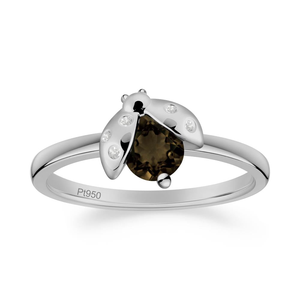 Ladybug Smoky Quartz Ring - LUO Jewelry #metal_platinum