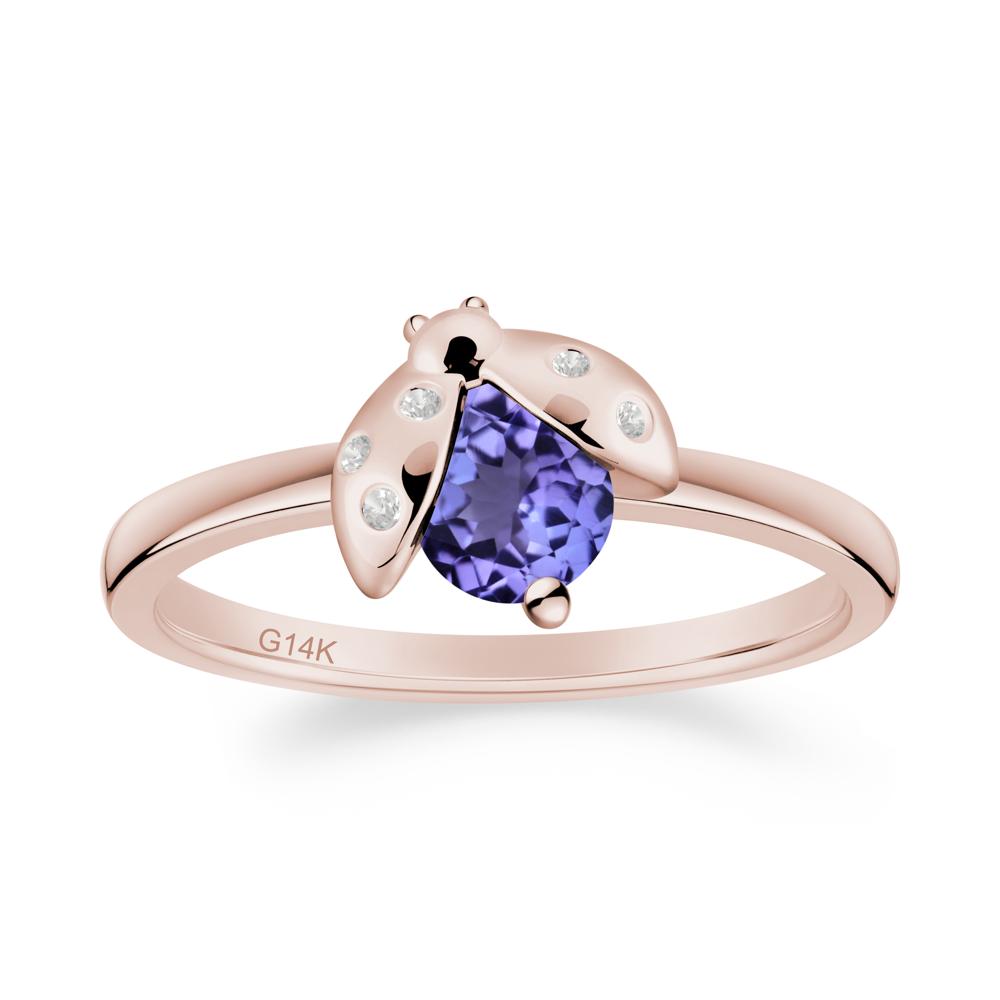 Tanzanite Ladybug Ring - LUO Jewelry #metal_14k rose gold