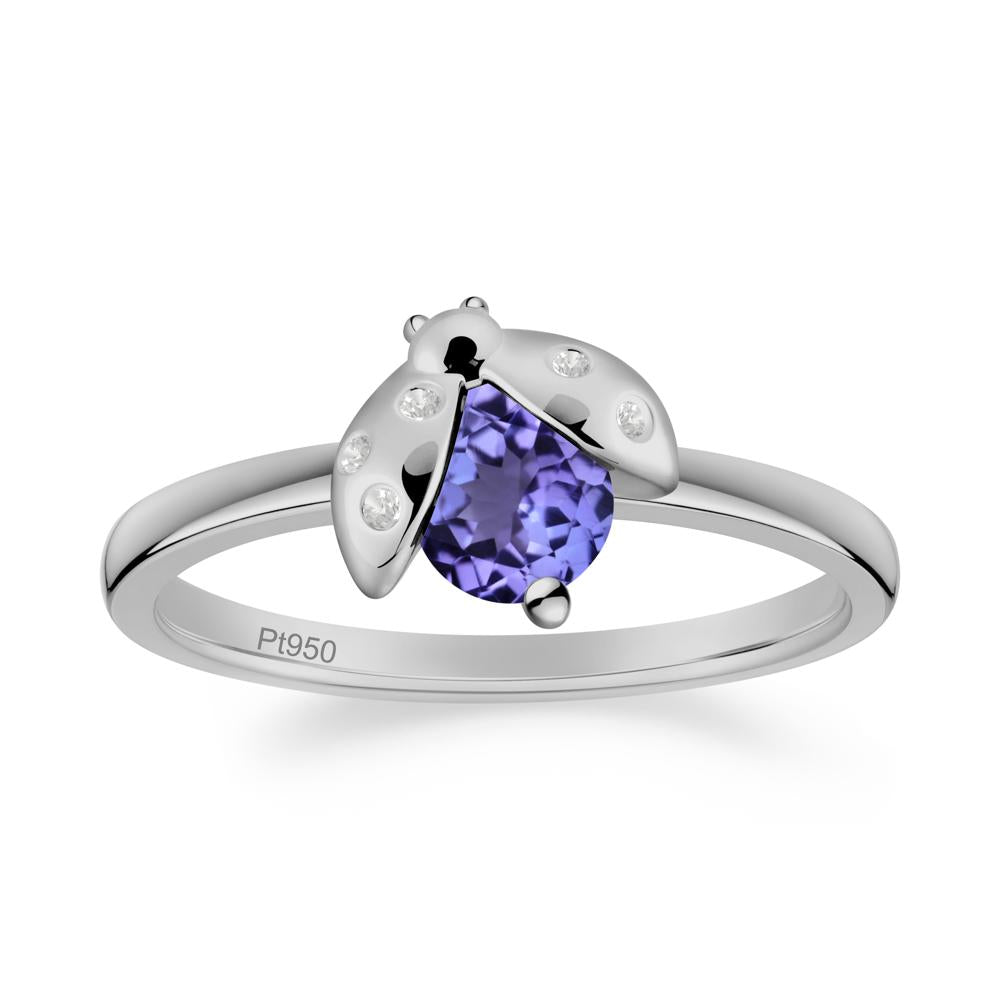 Tanzanite Ladybug Ring - LUO Jewelry #metal_platinum