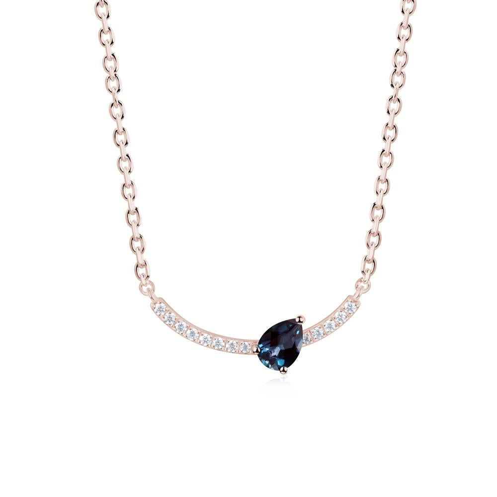 Teardrop Alexandrite Smile Necklace - LUO Jewelry #metal_14k rose gold
